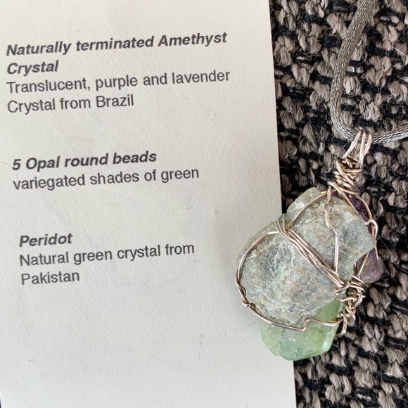 Amethyst, Peridot & Opal Bead Necklace - Picture 8 of 13